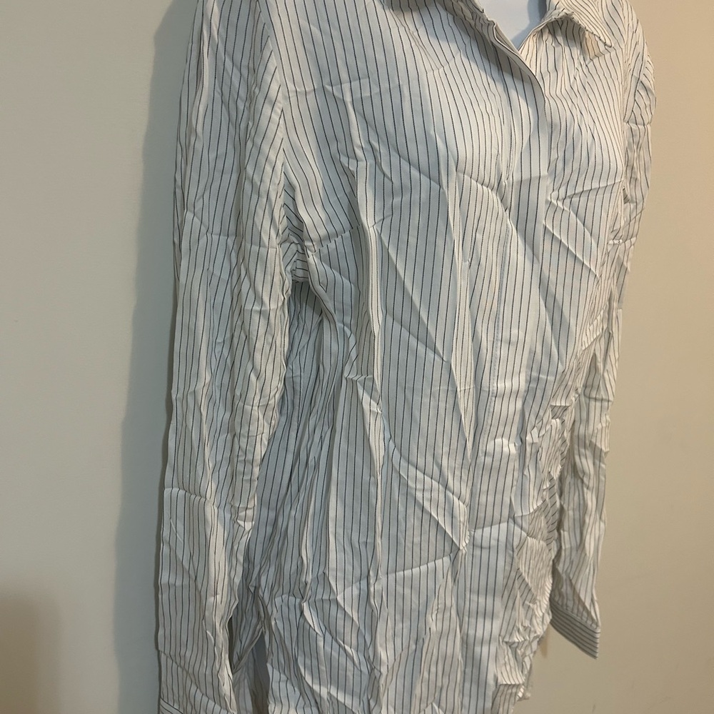 Classic White Striped Women Shirt - Picture 2 of 6